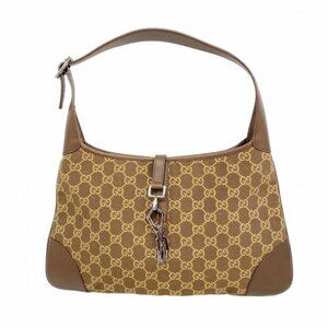 Gucci Handbag 001 Canvas Brown Silver